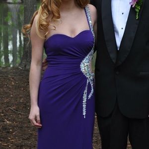 DARK PURPLE PROM DRESS / evening gown
